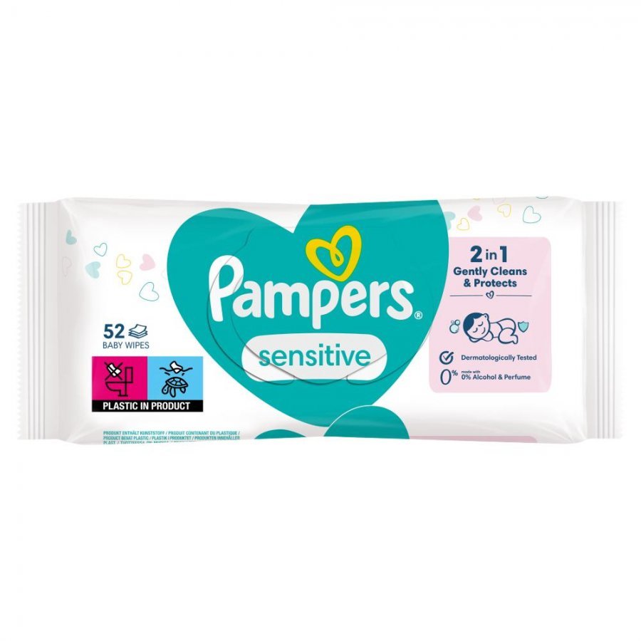 pampers sensitive chusteczki nawilżające 12x52 szt