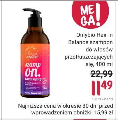 onlybio szampon do włosów przetłuszczających się rossmann