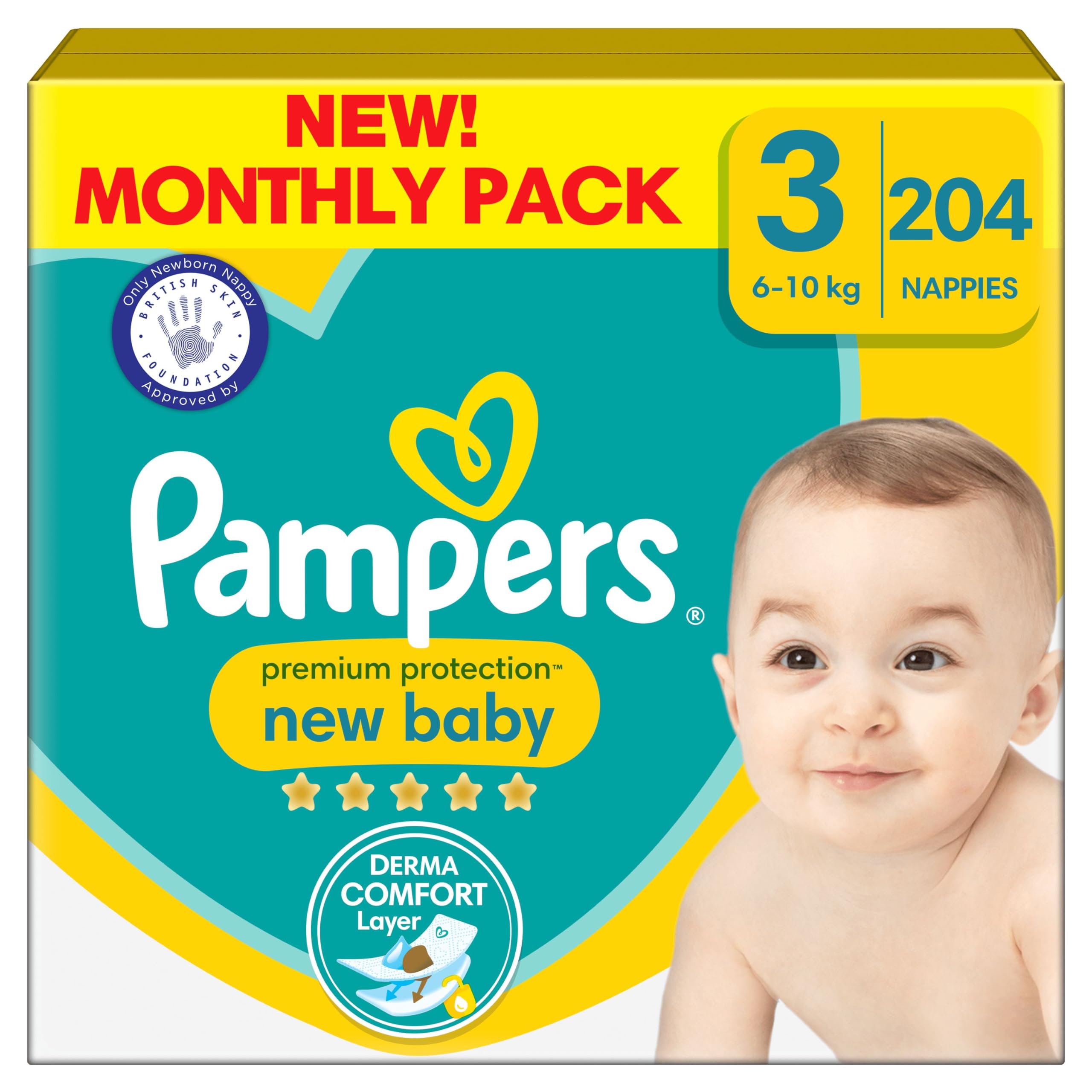 pampers size 3 204 count