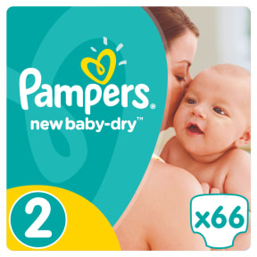 pampers newbaby-dry pieluchy rozmiar 2 mini 3-6kg 66 sztuk