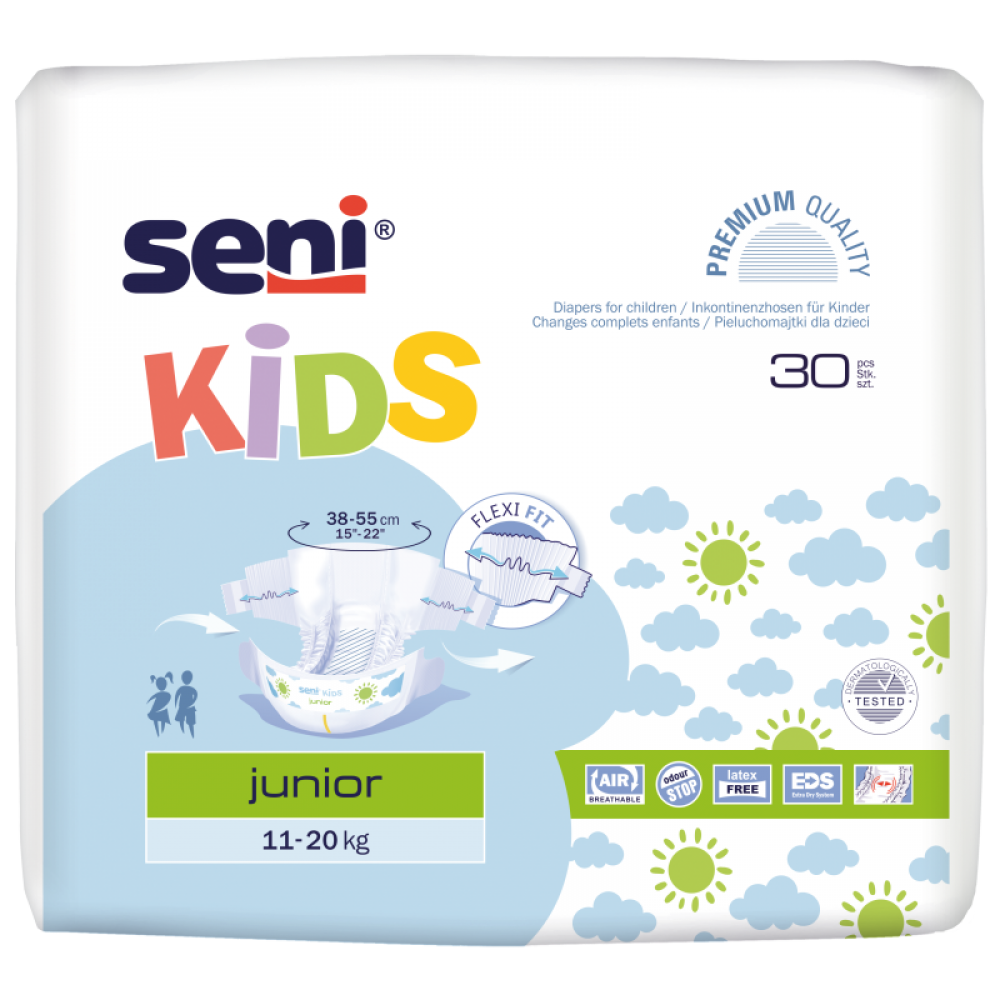 seni kids pieluchomajtki junior extra 15-30 kg 30 szt