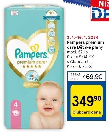 pampers premium care 1 tesco cena