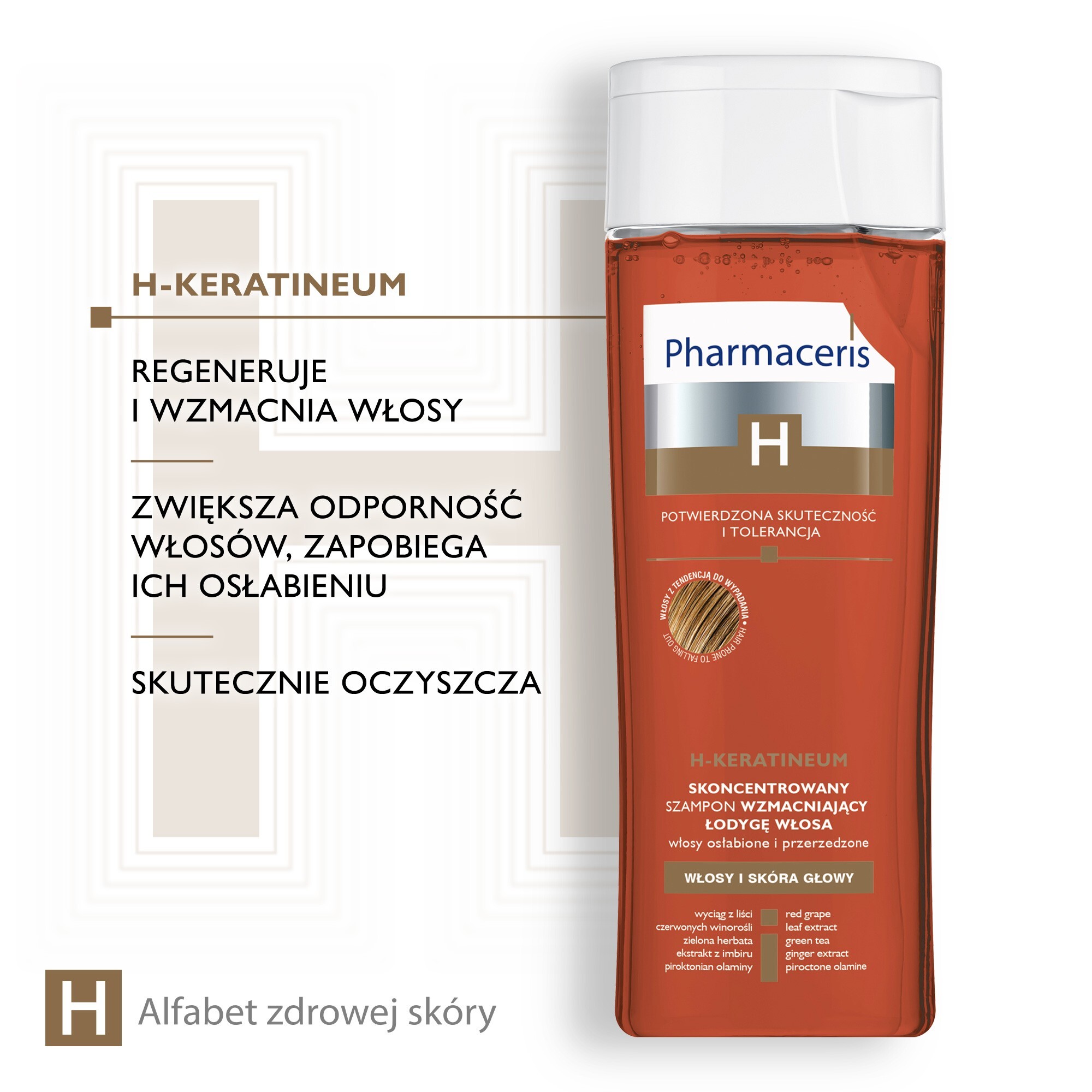 pharmaceris h keratineum szampon wzmacniający włosy osłabione 250 ml