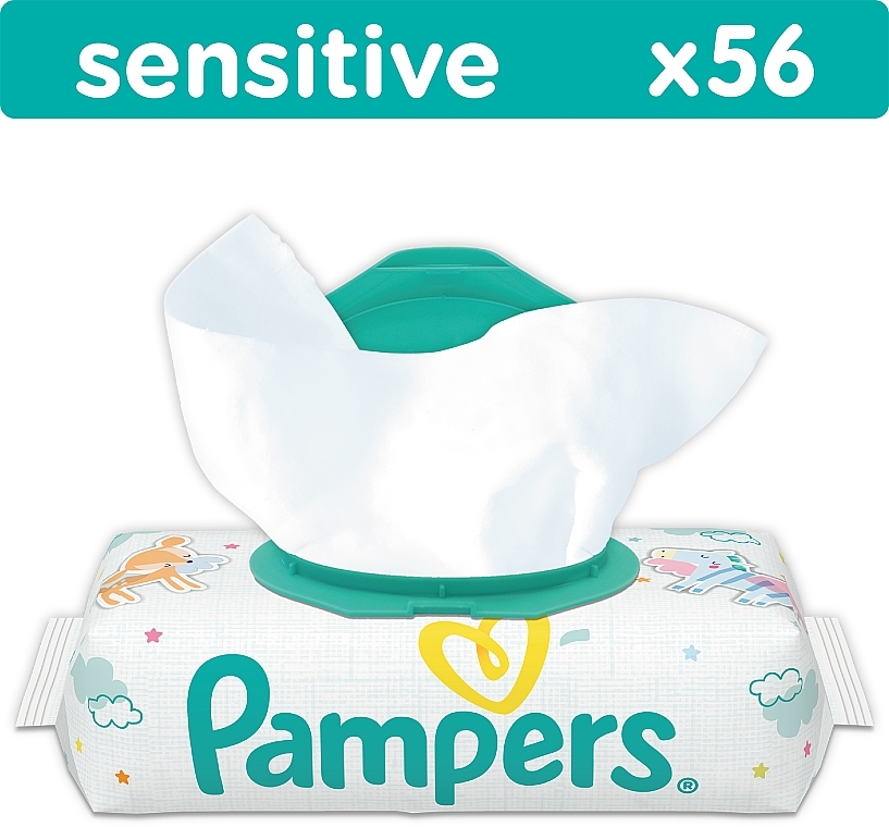 pampers sensitive chusteczki dla niemowląt 6 x 56 sztuk