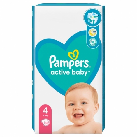 pampers active baby 4 58 sztuk