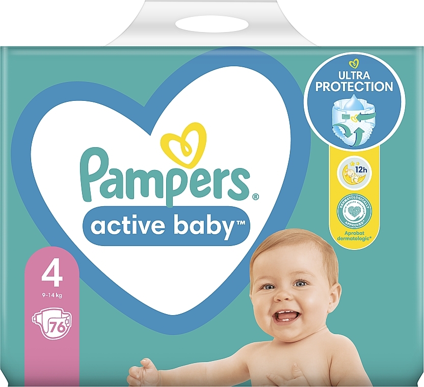 pampers active baby 4 76szt