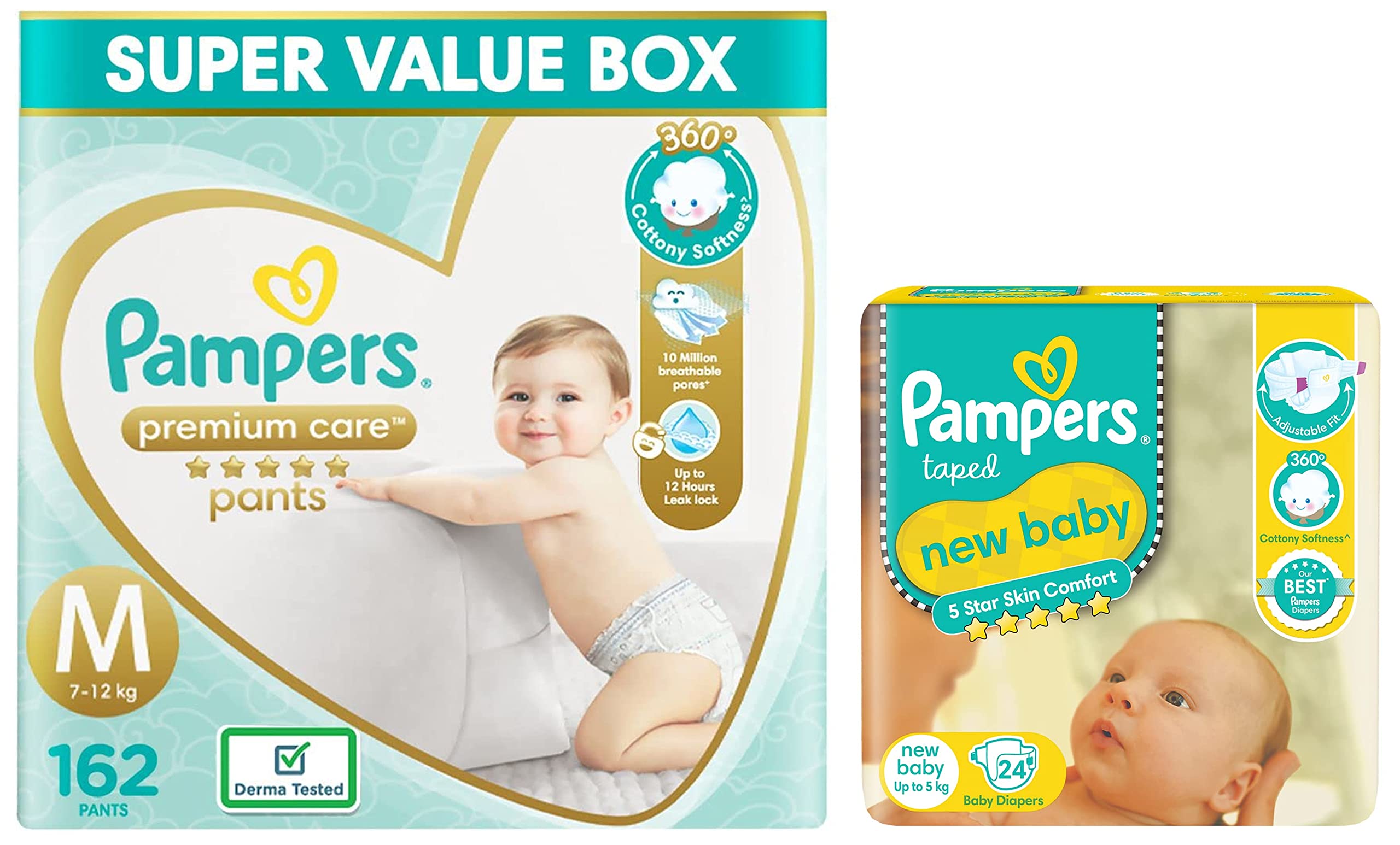 pampers premium care 3 a new baby dry porównanie