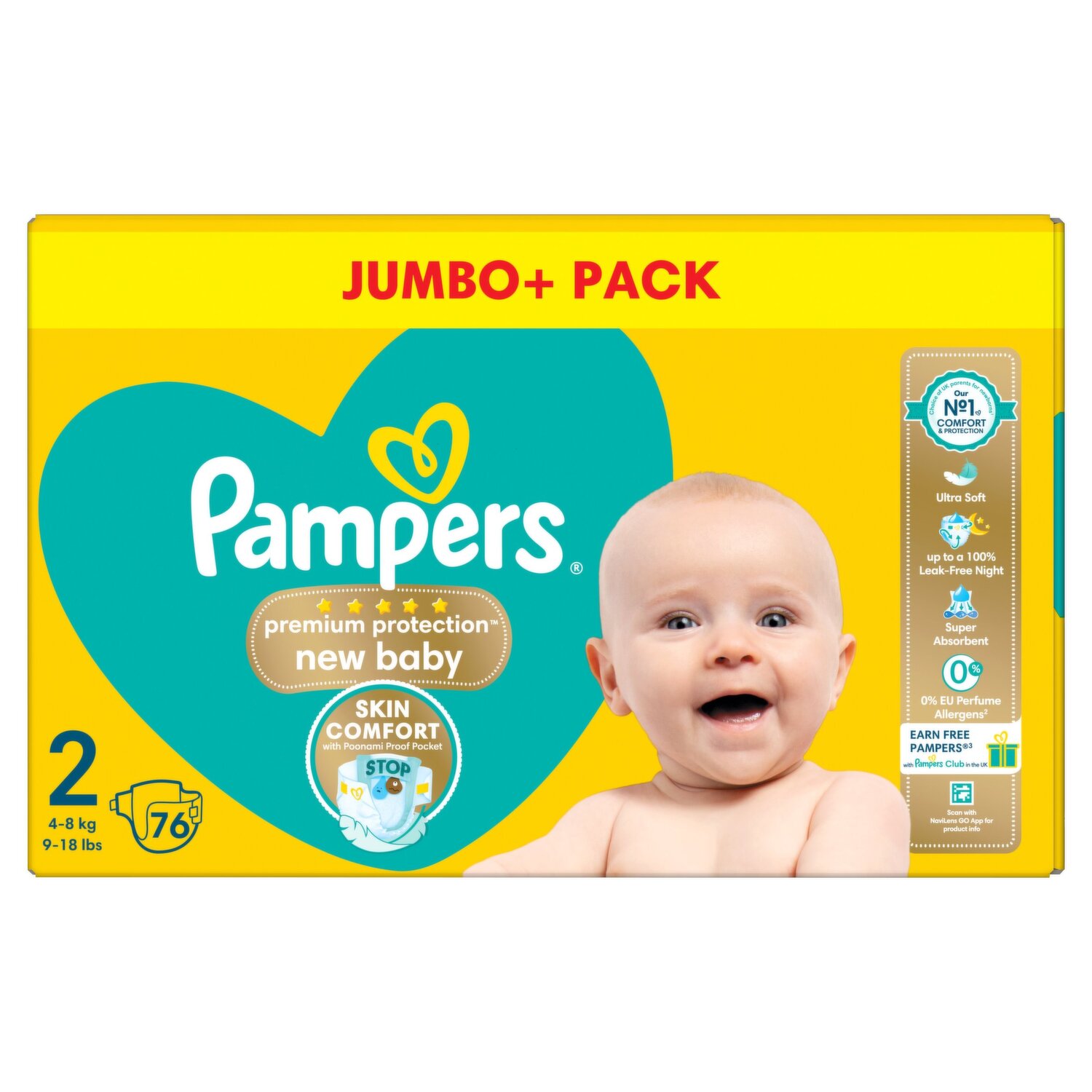 pampers new beby dry 76