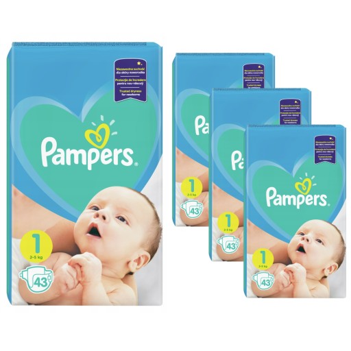 pieluchy pampers new baby dry 1 newborn 2-5 kg 43