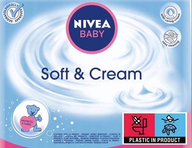 nivea baby chusteczki nawilżane soft & crem 6x63