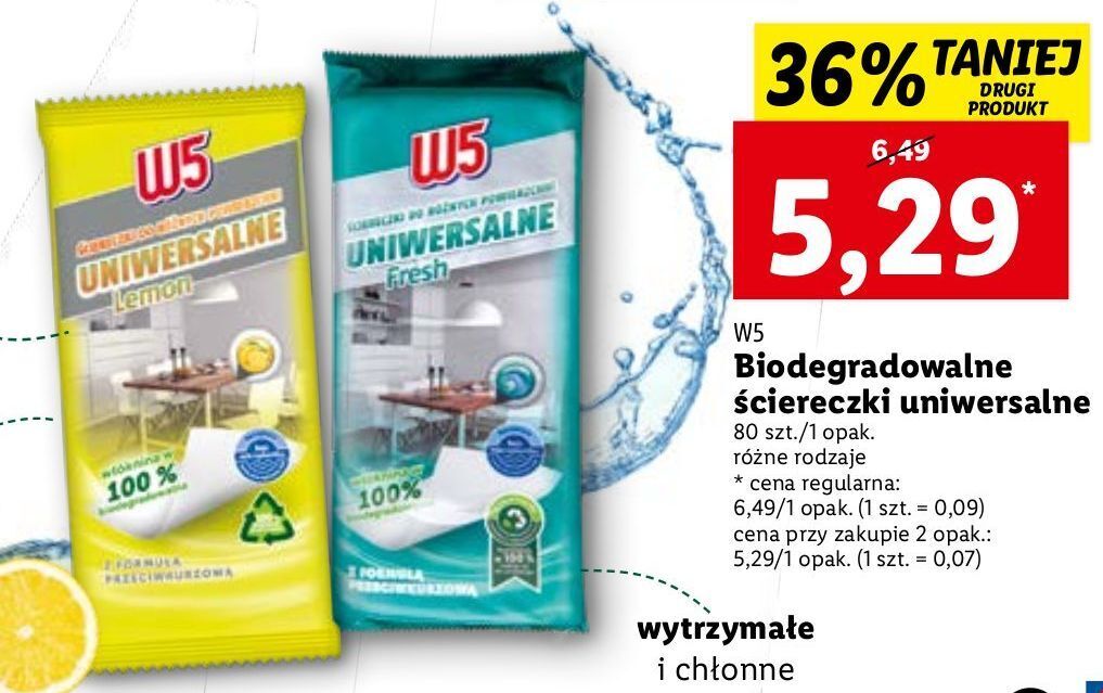 chusteczki nawilżane uniwersalne lidl