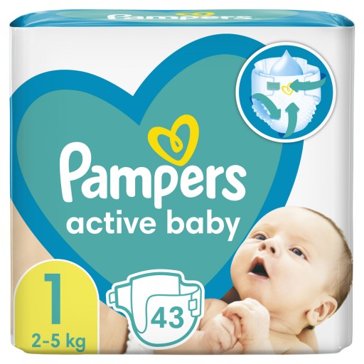 pampers active baby 1 43 szt 2-5kg