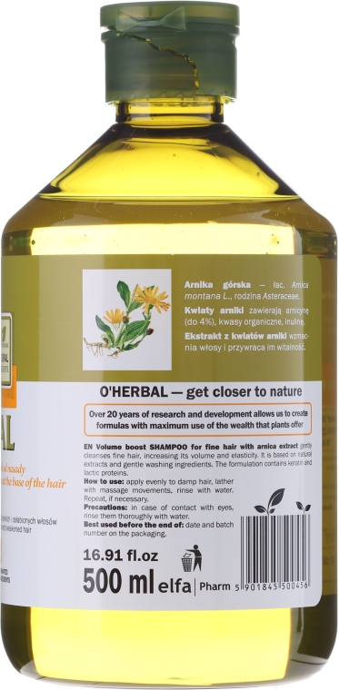 oherbal szampon zwiększający objętość arnika 500ml