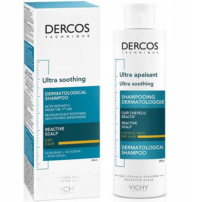 vichy dercos szampon ultrakojący włosy suche