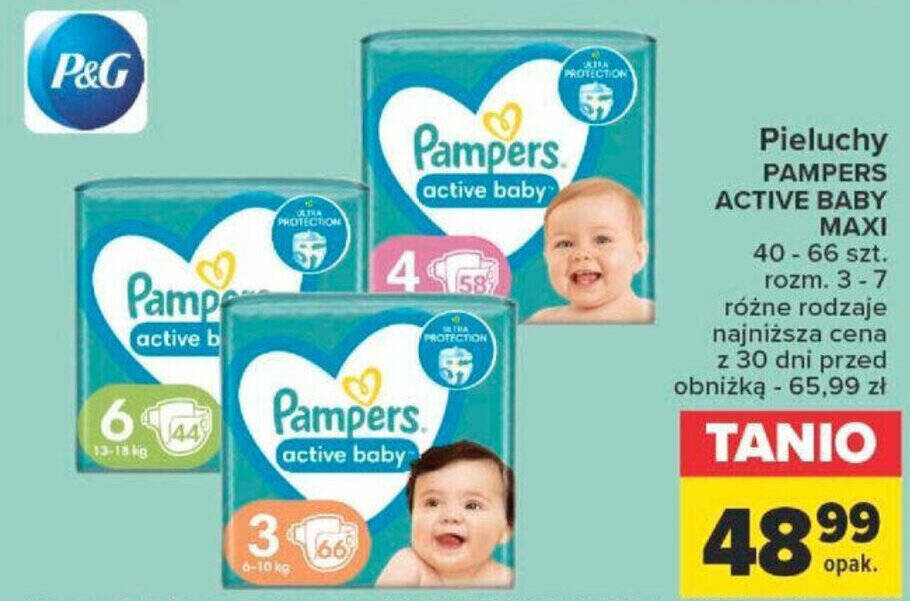 tanie pieluchy pampers wyprzedaże promocje