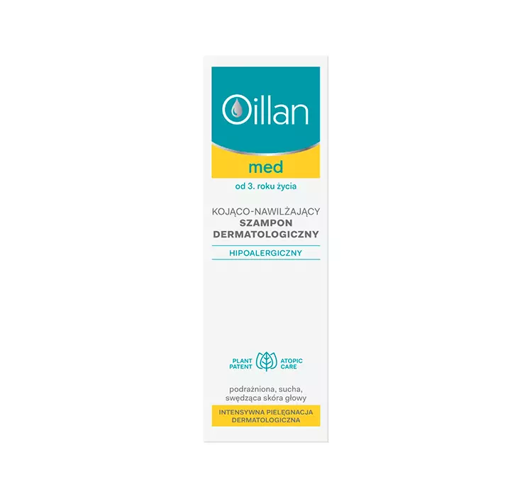 oillan med+ kojąco-nawilżający szampon dermatologiczny 150 ml