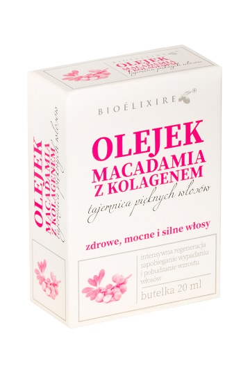 olejek makadamia z kolagenem do włosów bioelixire