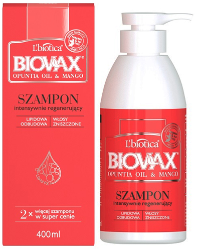 biovax opuntia oil&mango szampon intensywnie regenerujący do włosów zniszczonych