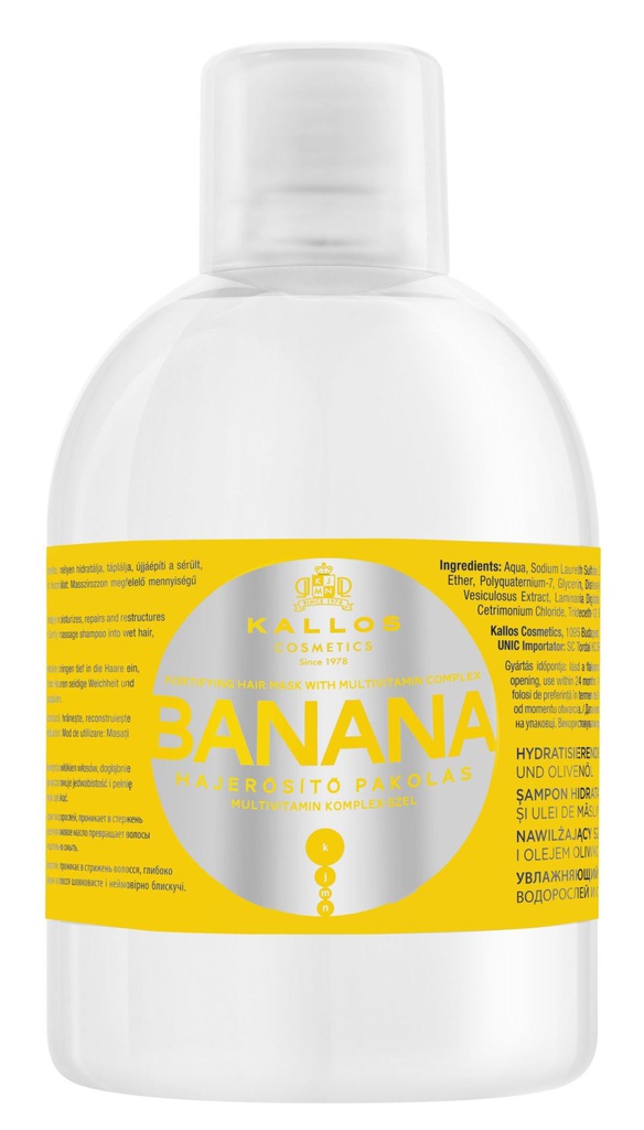 kallos banana szampon do włosów wzmacniający bananowy 1000ml sklad