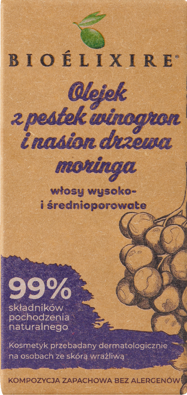 olejek do włosów z pestek winogron