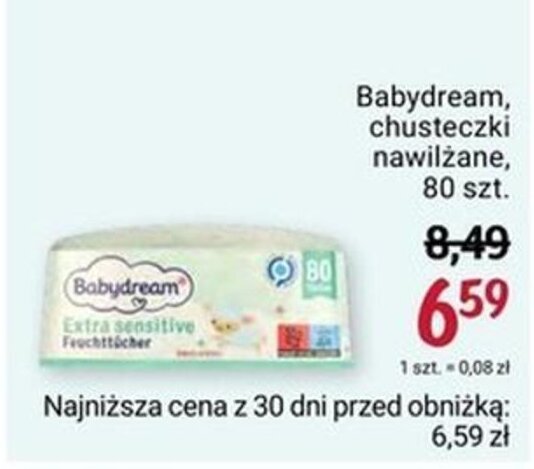 babydream chusteczki nawilżane dla niemowląt promocje