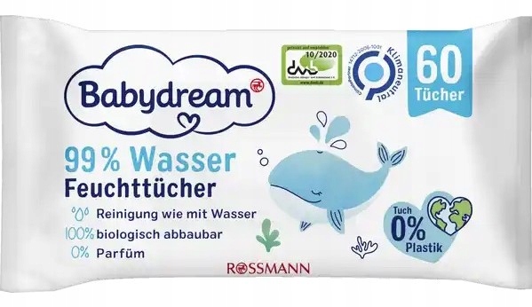 babydream chusteczki nawilżane w 99 nasączane wodą srokao