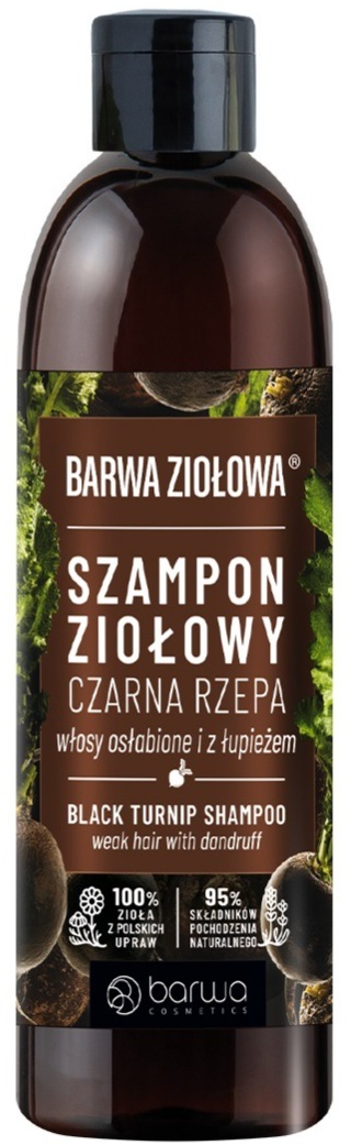 barwa szampon do włosów z czarną rzepą