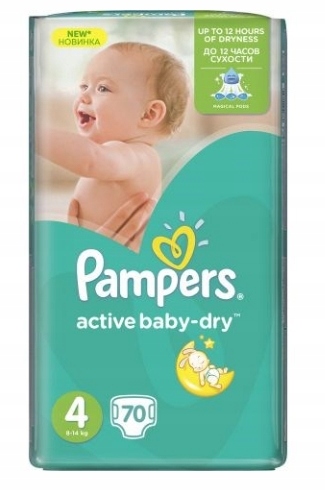 pieluchy pampers active baby-dry 4+