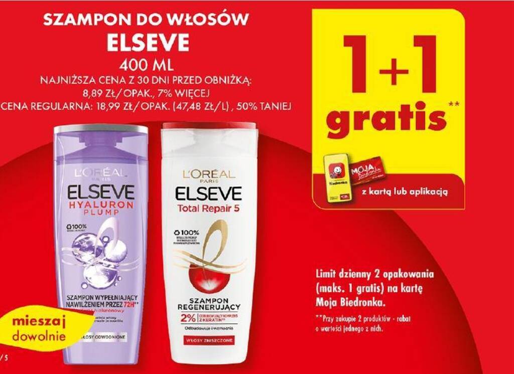 biedronka cena szampon elserve cena