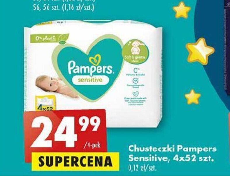 biedronka chusteczki pampers sensitive