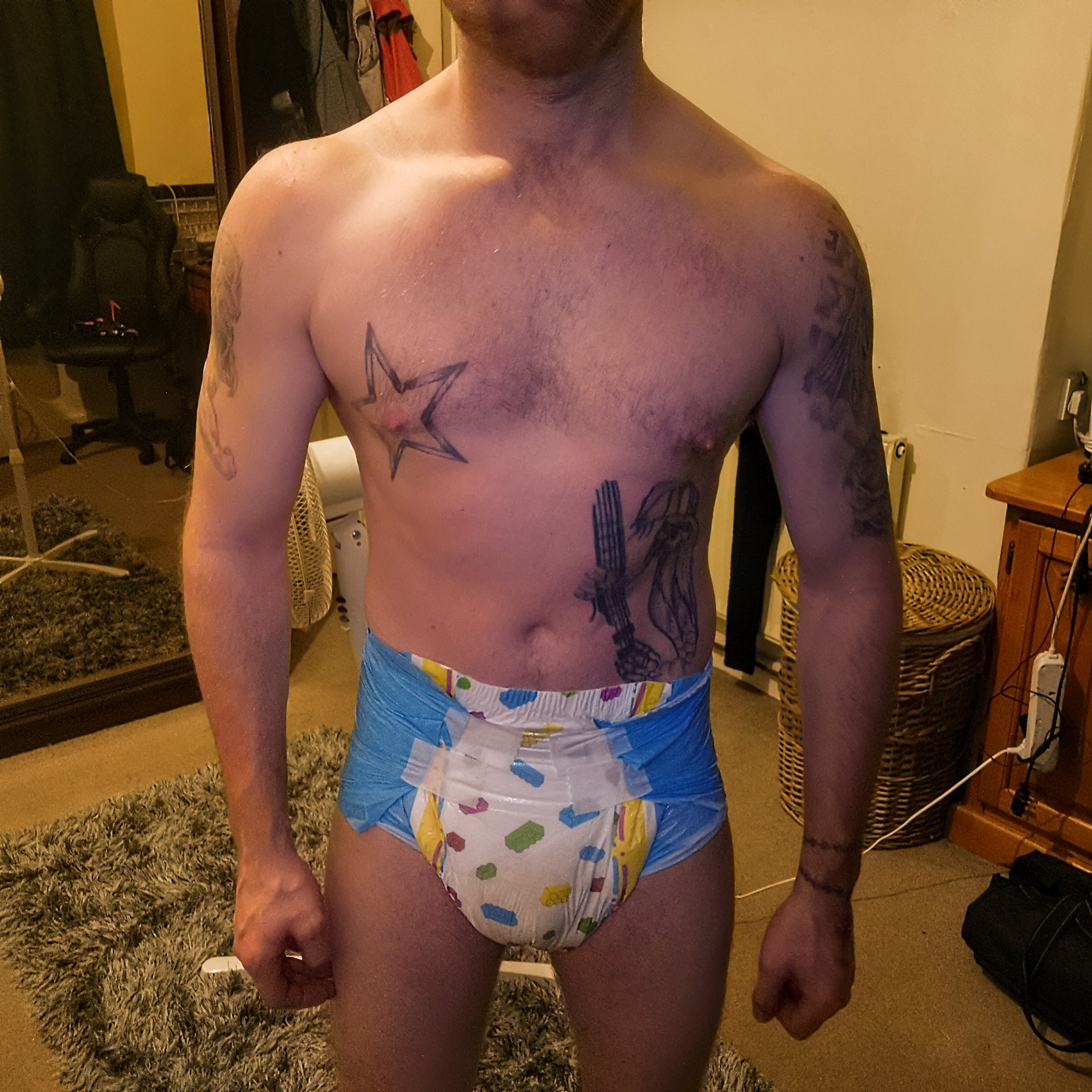 big boy wearing pampers