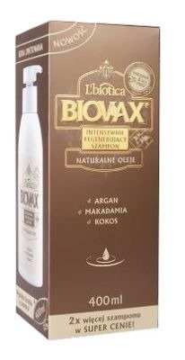 biovax argan makadamia kokos szampon do włosów 400 ml