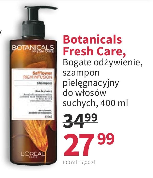 botanicals fresh care bogate odżywienie szampon pielęgnacyjny do włosów suchych