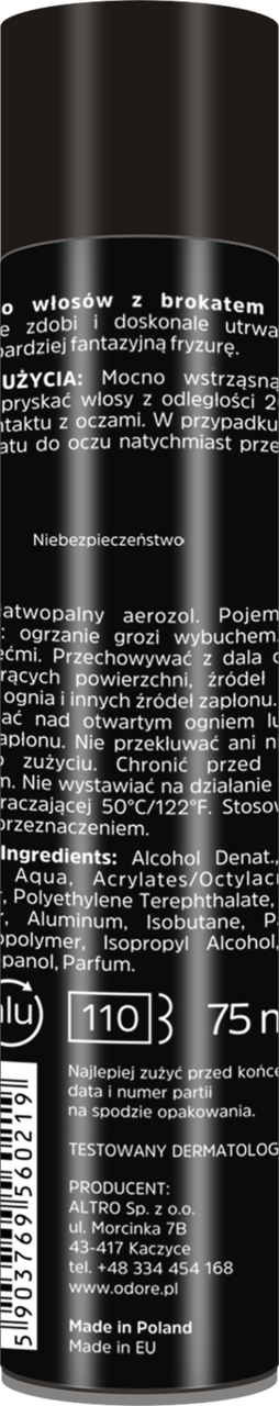 brokatowy lakier do włosów rossmann