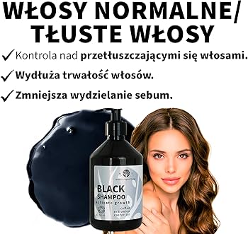 czarny szampon do włosów przeciwłupieżowy