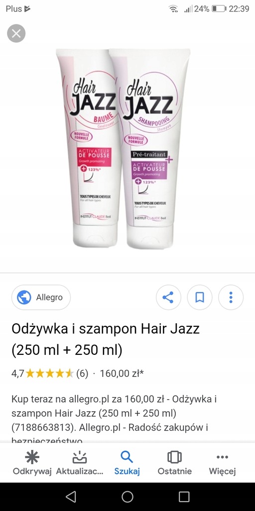 szampon i odżywka jazz allegro