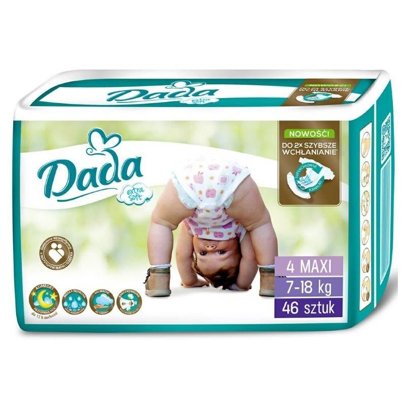 pieluszki pieluchy dada 4 maxi 100 sztuk 7-18 kg