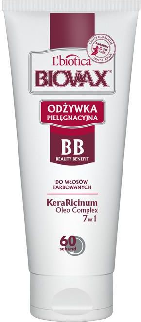 lbiotica biovax bb beauty benefit odżywka do włosów przetłuszczających się