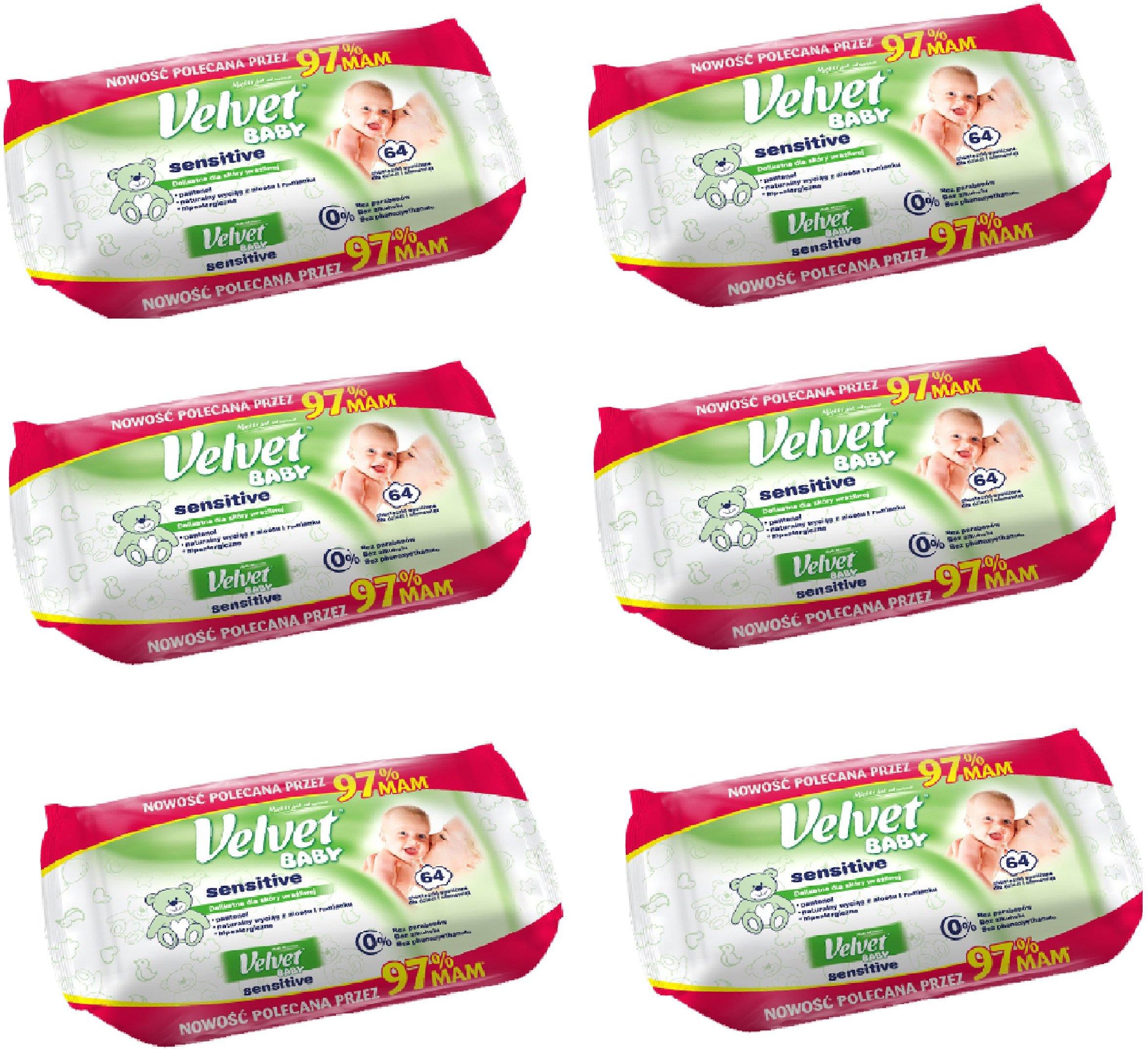 ceneo velvet baby sensitive chusteczki nawilżane 64 szt