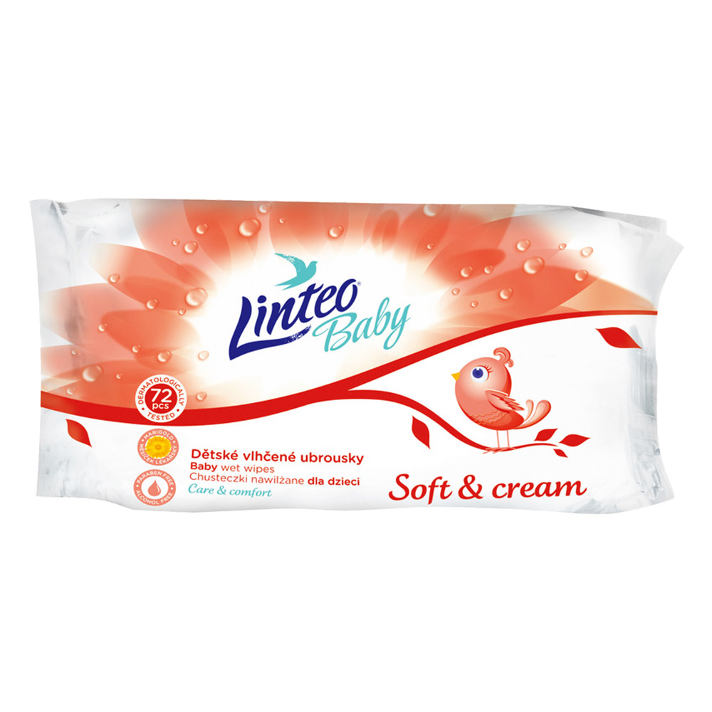 chusteczki nawilżane linteo baby soft and cream 72 sztuk