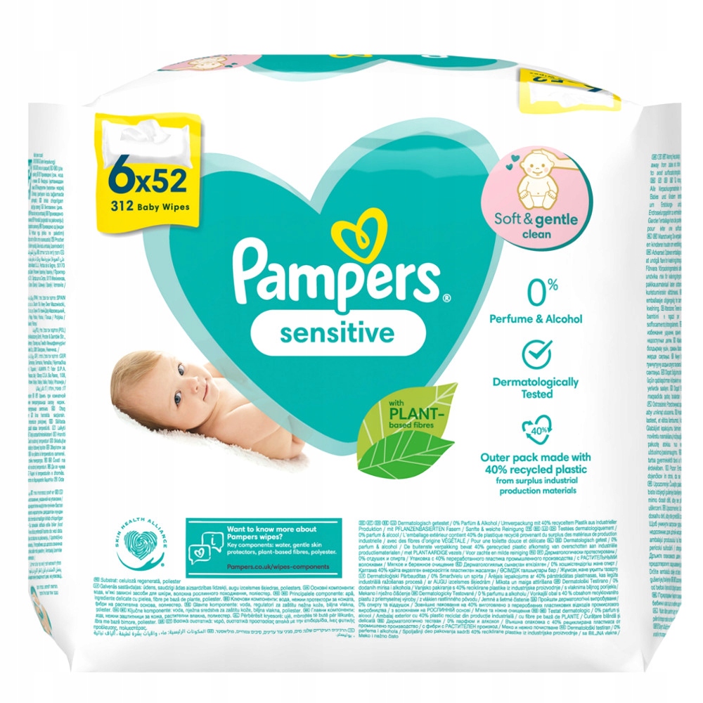 chusteczki nawilżane pampers 6x64 tesco