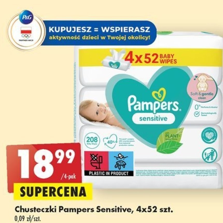 chusteczki nawilżane pampers biedronka