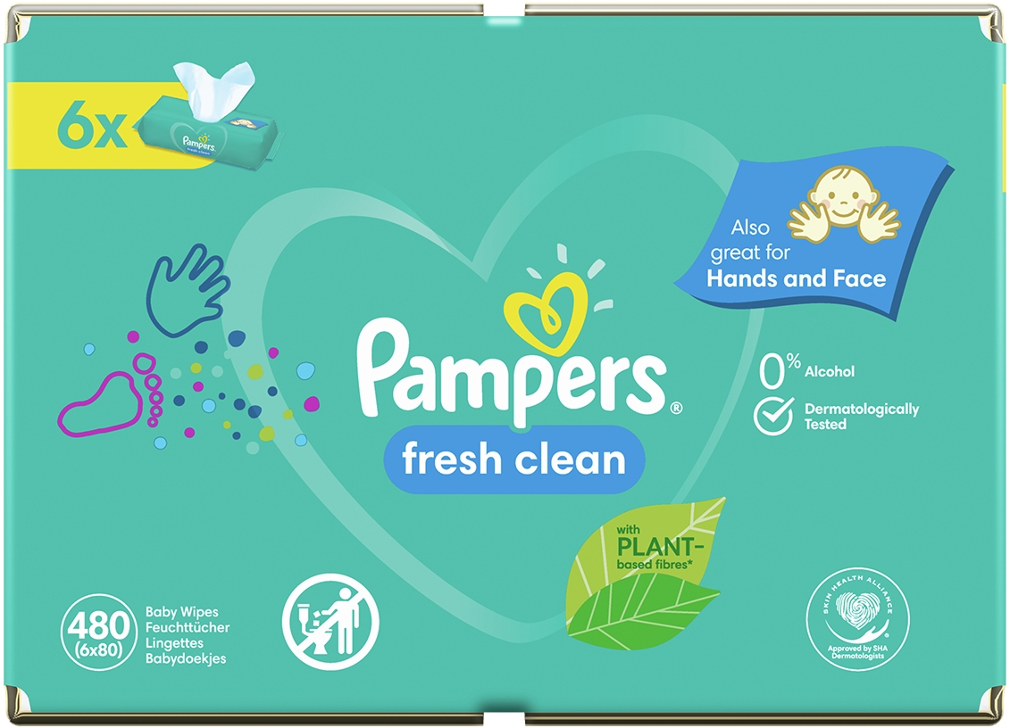 chusteczki nawilzane pampers fresh clean z wieczkiem