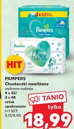 chusteczki pampers kaufland 3x48