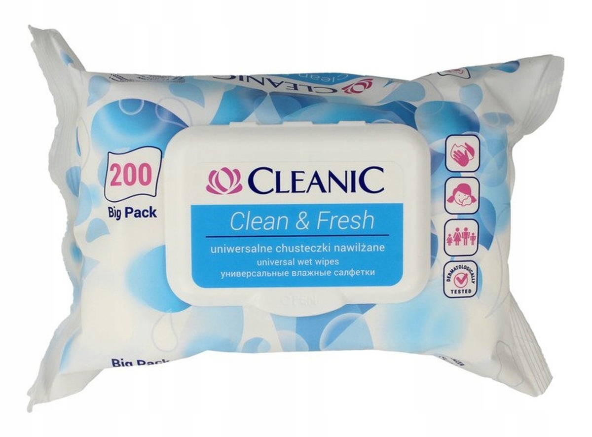 cleanic clean & fresh uniwersalne chusteczki nawilżane