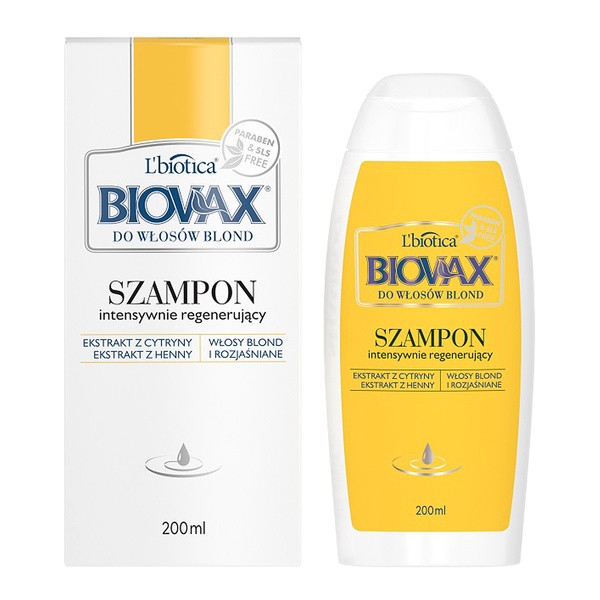 biovax intensywnie regenerujący szampon do włosów blond