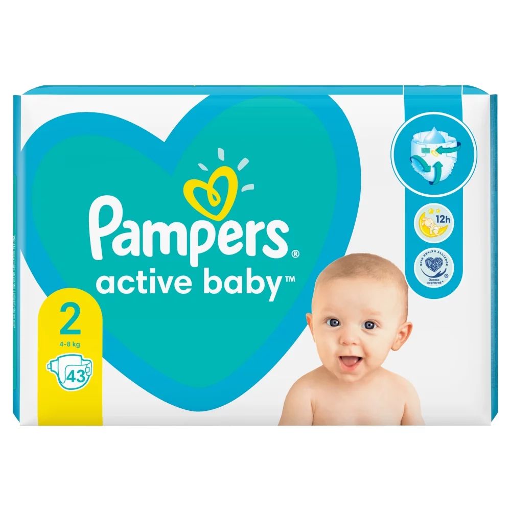 pampers active baby pieluchy rozmiar 2 mini 4-8kg 3x76 sztuk