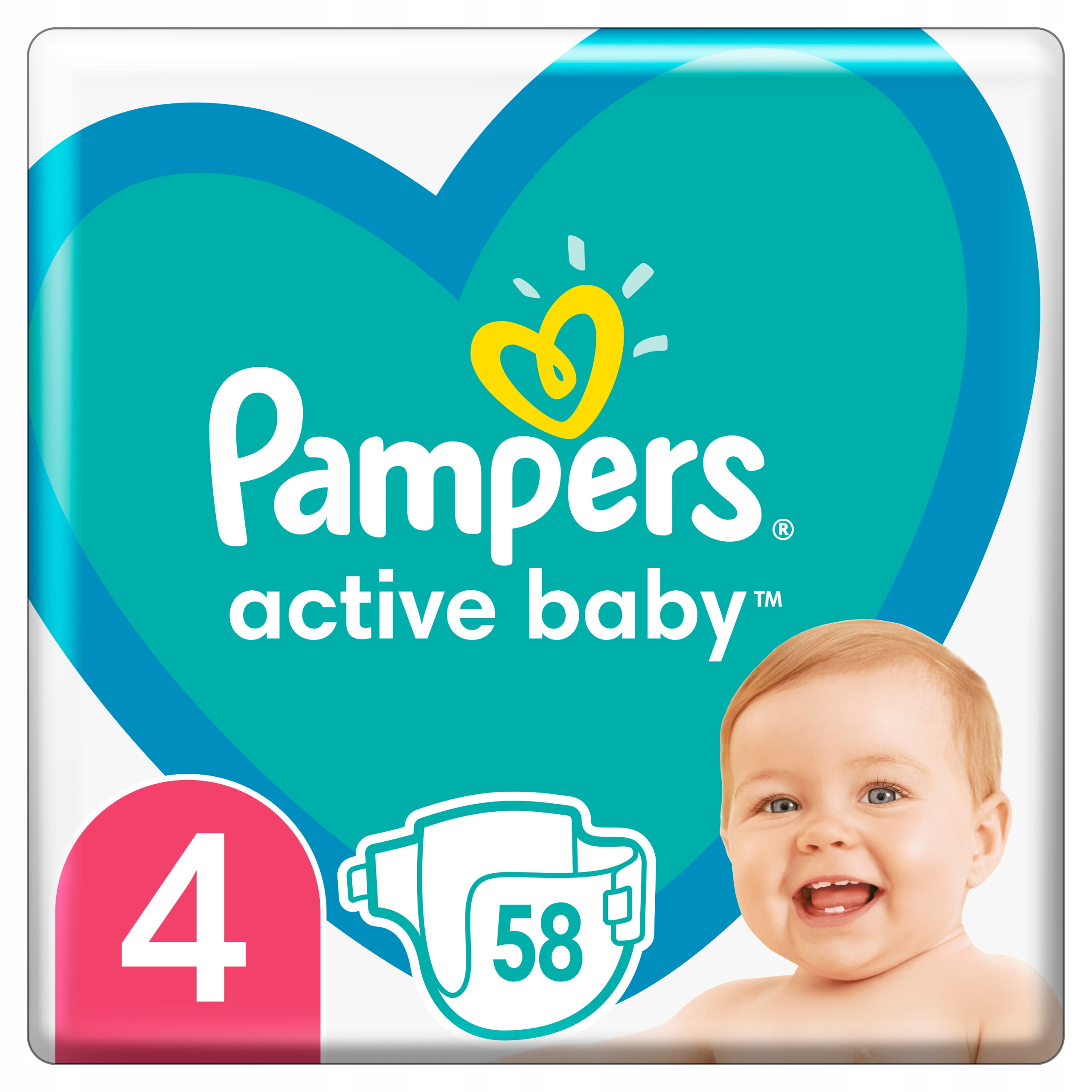 pampers active baby 4 58 szt