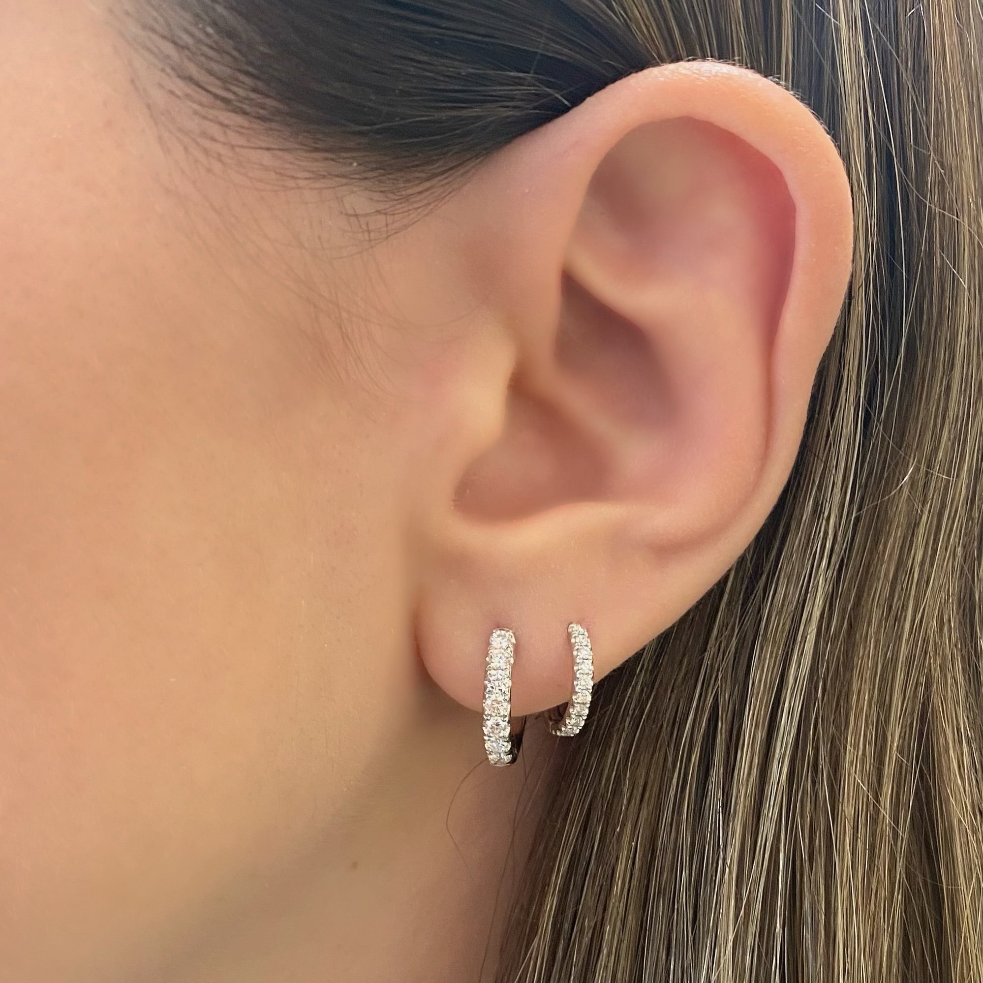 diamond ear huggie earrings