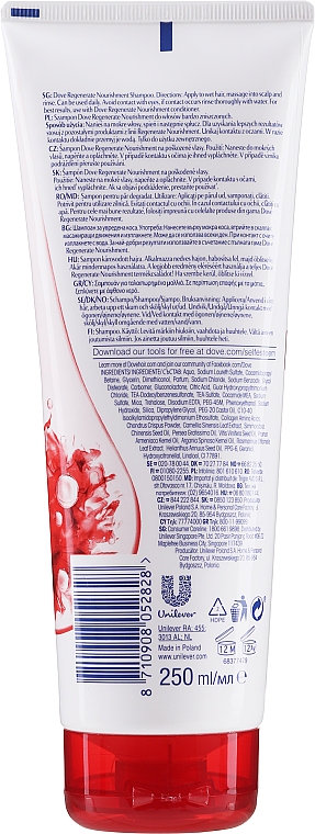 dove advanced hair regenerate nourishment szampon do włosów zniszczonych skład